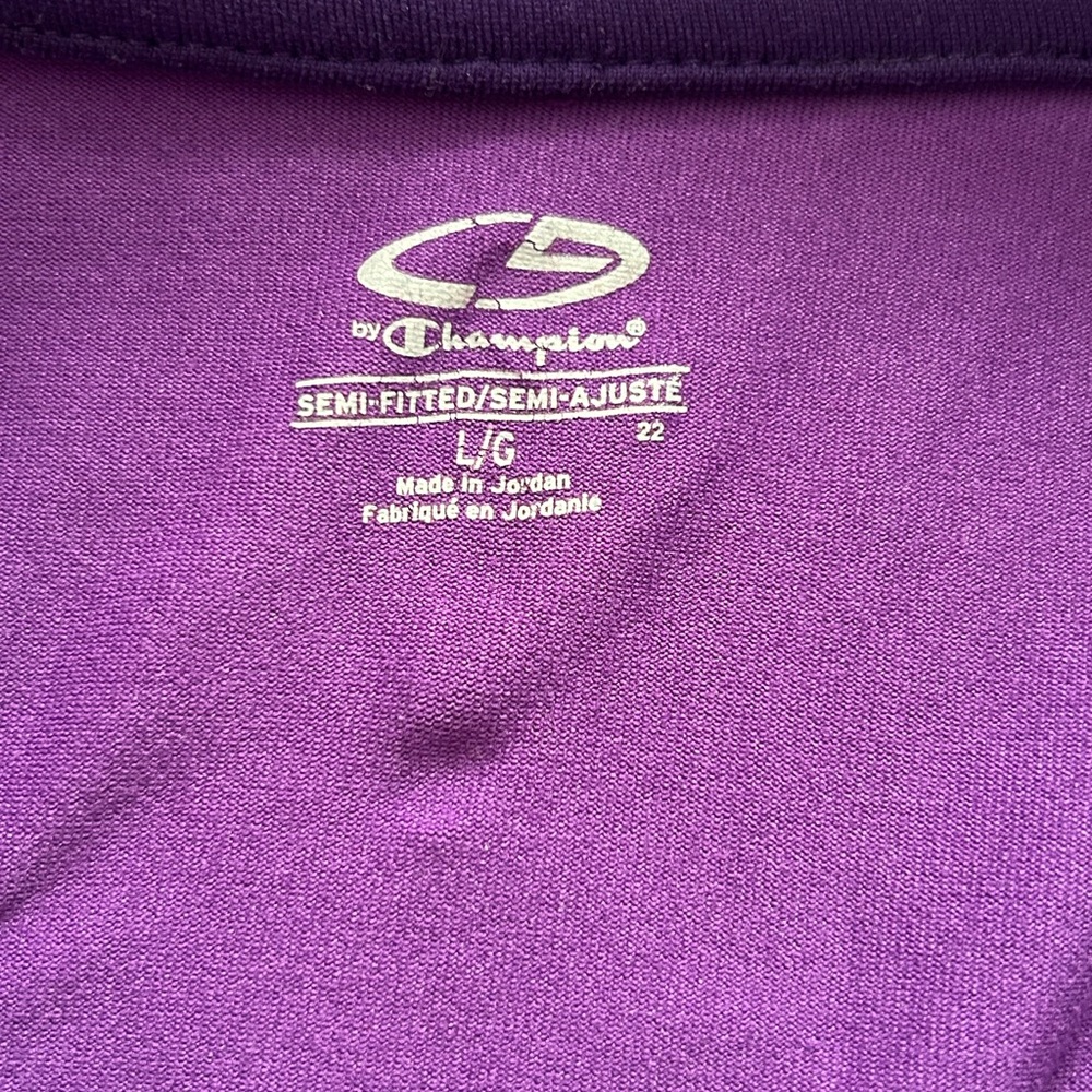 Champion Women's Purple Quarter-Zip Athletic Top Size Large EUC Gym Ready - Picture 5 of 6